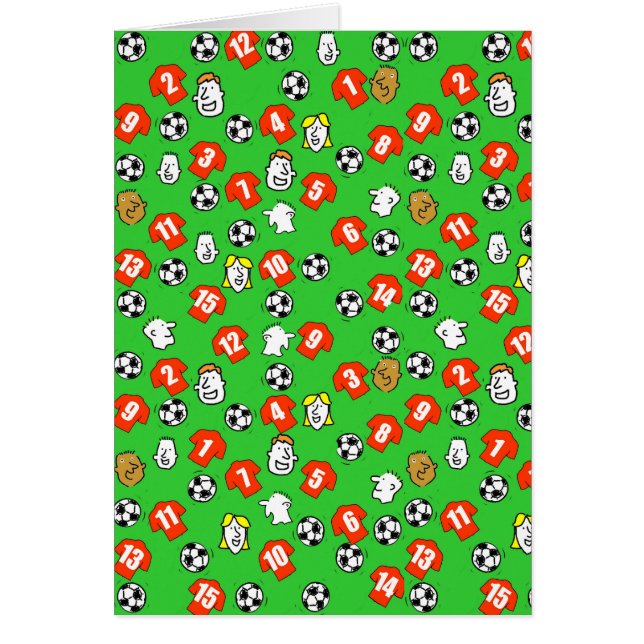 Cartão Design de futebol com camisas vermelhas (Frente)
