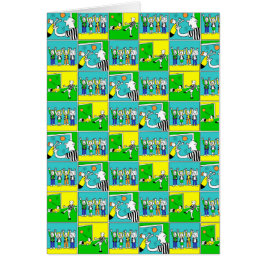 Cartão Design de futebol com jogadores de banda desenhada