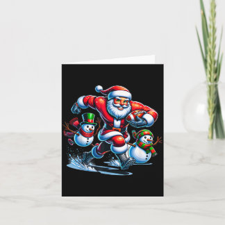 Cartão design de futebol de natal papai noel jogando fute