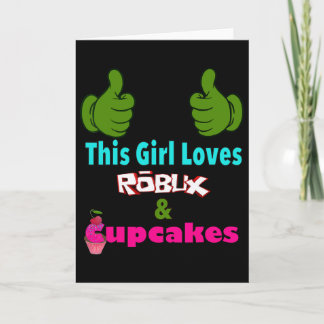 Cartão Design de Gamer Girl Dizendo Essa Garota Ama Robux