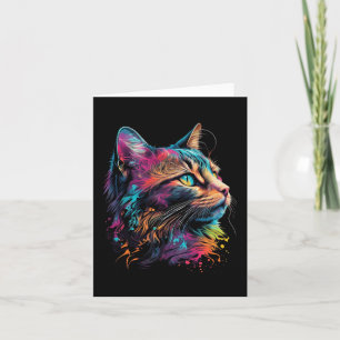 Cartão Design de Gato Colorido Bonito Para Gatinhos Color