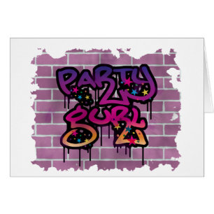 Cartão design de grafite de gurl partidário (menina)