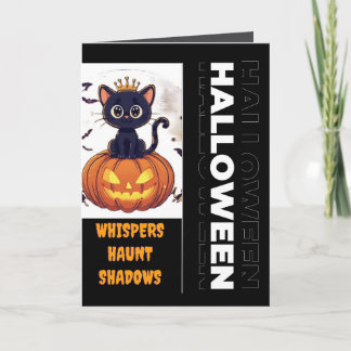 Cartão Design de Halloween de Gato Preto Assustador – Noi