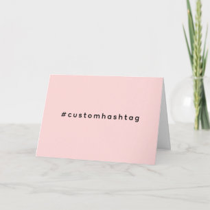 Cartão Design de Hashtag Rosa Moderno Tendência