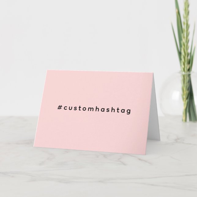 Cartão Design de Hashtag Rosa Moderno Tendência (Frente)