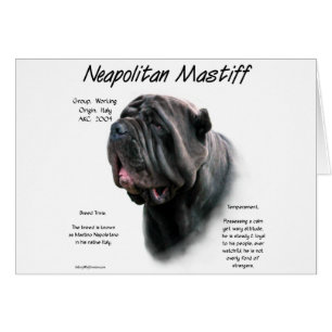 Cartão Design de História do Mastiff napolitano (preto)