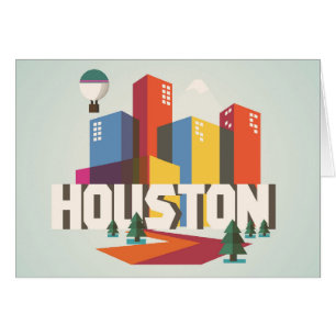 Cartão Design de Houston, arquitectura da cidade de Texas