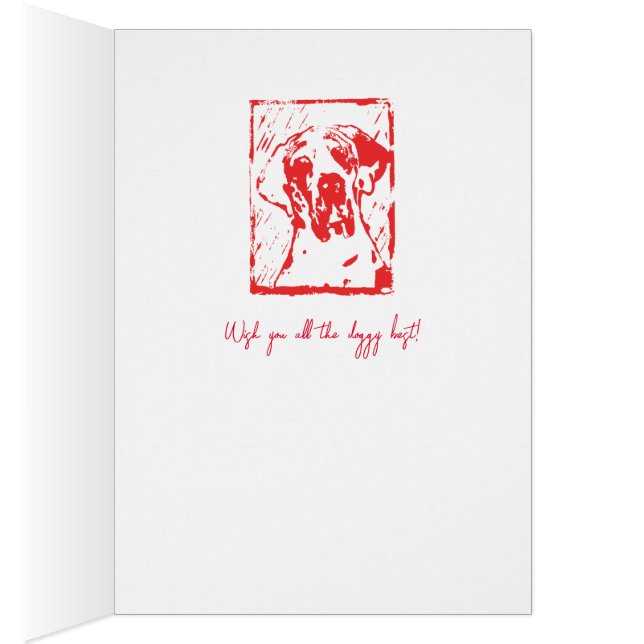 Cartão Design de impressão Lino Cut Great Dane Esra  (Interior (direita))