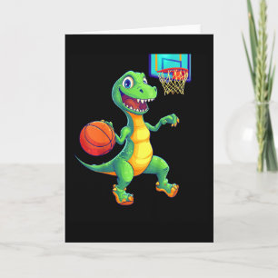 Cartão Design de jogador de dinossauro divertido para cri