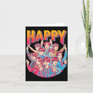 Cartão design de letra bolha colorida feliz
