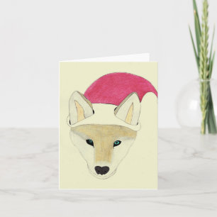 Cartão Design de Lobo de Natal, dentro Vazio