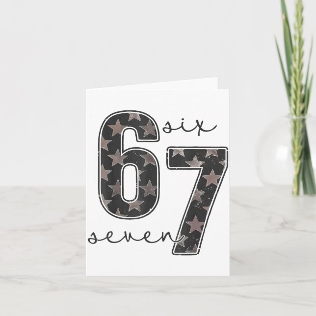Cartão Design de meme divertido Six Seven 6 7  (Frente)