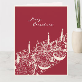 Cartão Design de Mesa de Natal Personalizado Minimalista