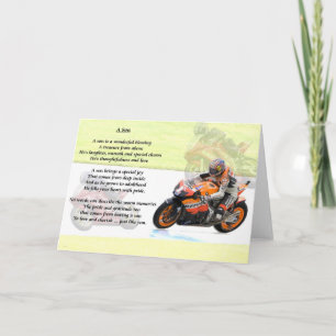 Cartão Design de moto - Poema do filho