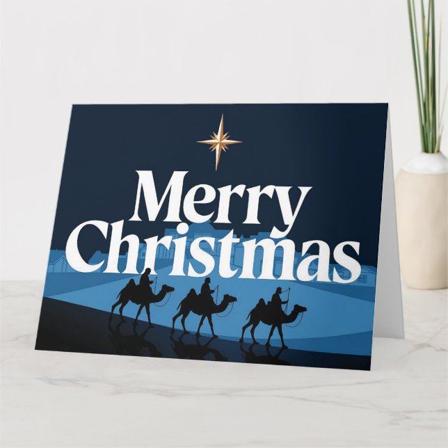 Cartão Design de Natal Elegante - A Estrela de Belém (Frente)