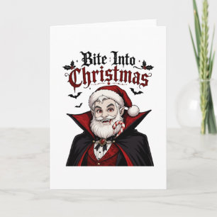 Cartão Design de Natal Papai Noel Vampiro Gótico