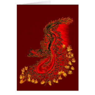 Cartão Design de ouro e vermelho do Dragão da China