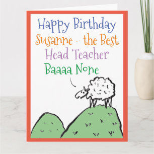 Cartão Design de Ovino Feliz Aniversário a Professora