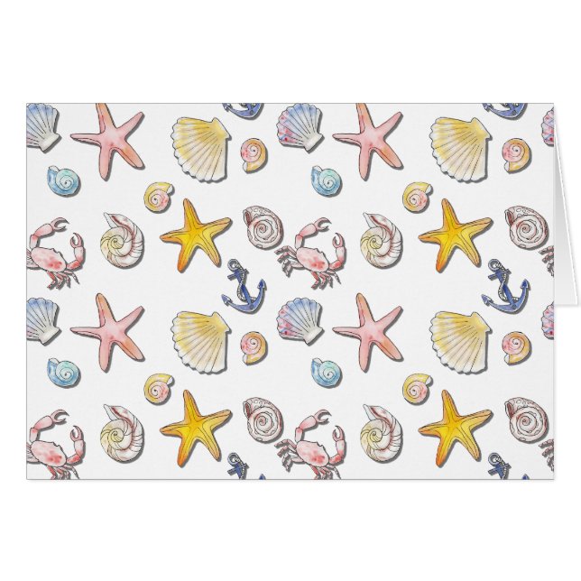 Cartão Design de praia simples (Frente Horizontal)