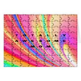 Cartão Design de Quebra-cabeça de espiral cor-de-rosa da