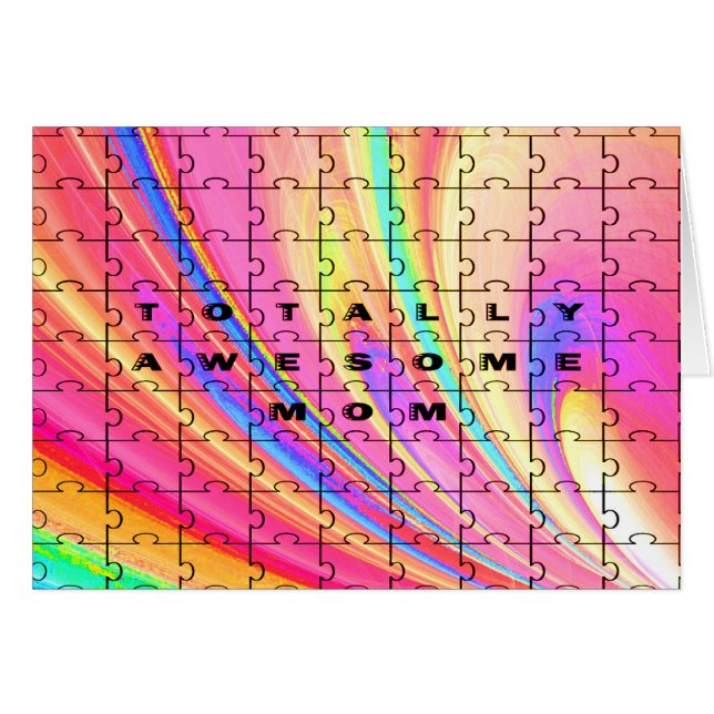 Cartão Design de Quebra-cabeça de espiral cor-de-rosa da  (Frente Horizontal)