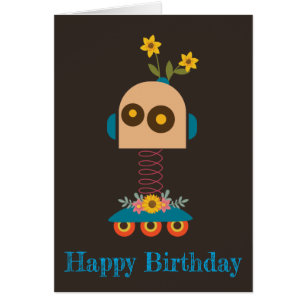 Cartão Design de robots bonitos para crianças