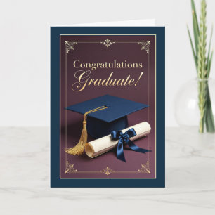 Cartão Design de Saudação de Graduação Elegante
