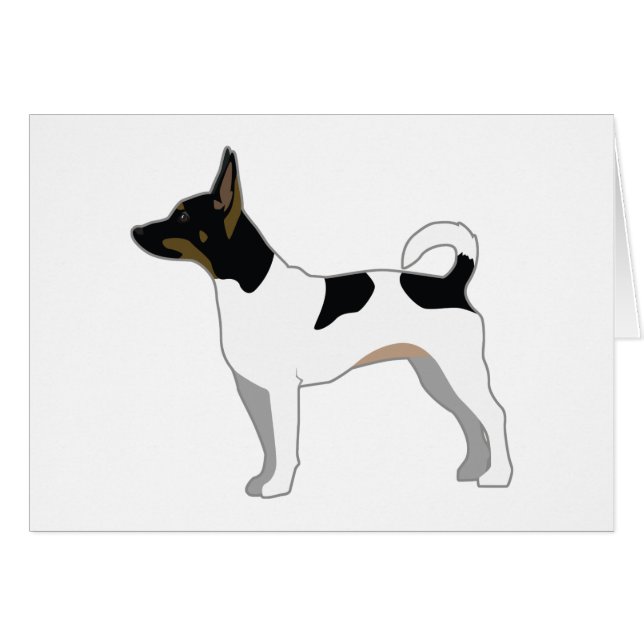 Cartão Design de Silhueta Básica de Rat Terrier (Frente Horizontal)