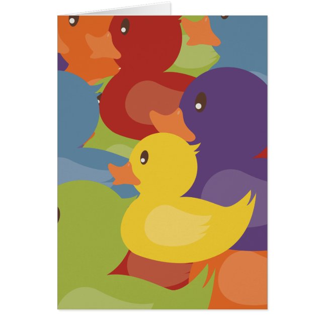 Cartão Design de sobreposição dos patos | da borracha do (Frente)
