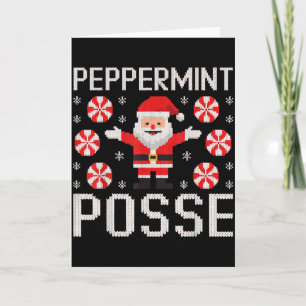 Cartão Design de Suéter Feio do Peppermint Posse Papai No