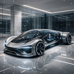 Cartão Design de Supercarro de Luxo Futurista Impresso