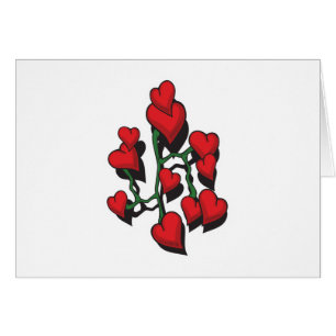 Cartão Design de Tatuagem do Coração Vermelho