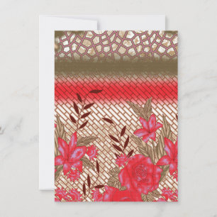 Cartão Design de tecido de intricato com padrões florais