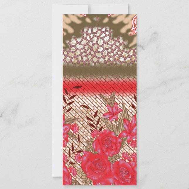 Cartão Design de tecido de intricato com padrões florais (Frente)