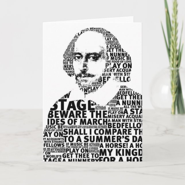 Cartão Design de texto preto Shakespeare (Frente)