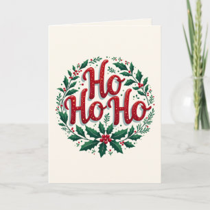 Cartão Design de Tipografia de Grinalda de Natal Ho Ho Ho