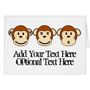 Cartão Design de três macacos