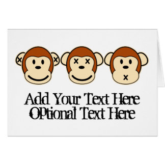 Cartão Design de três macacos