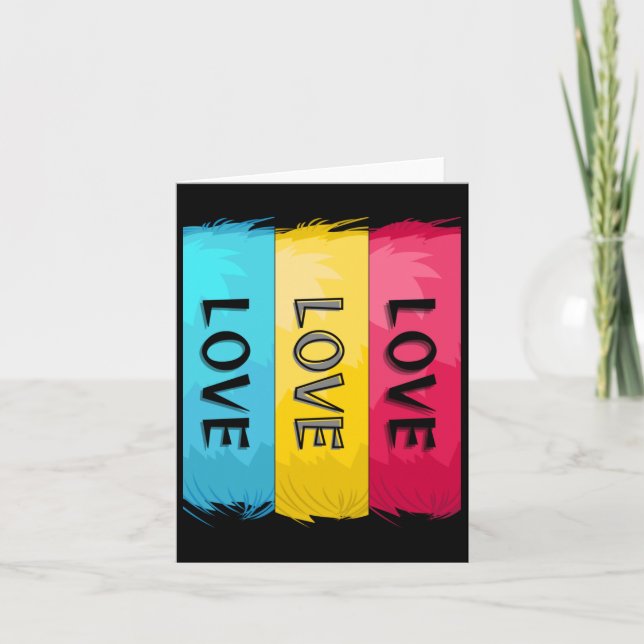 Cartão Design de três vezes com amor (Frente)