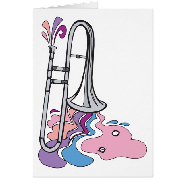 Cartão design de trombone prateado (Frente)