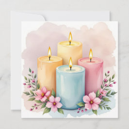 Cartão Design de Vela Aquarela