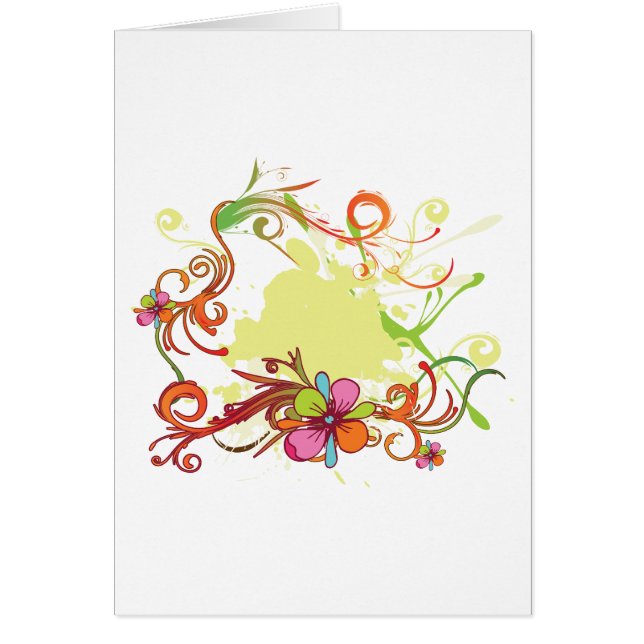 Cartão design de vetor de felicidade floral artsy (Frente)