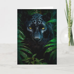 Cartão Design de Vida Selvagem da Selva da Pantera Negra