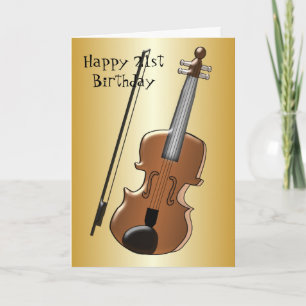 Cartão Design de Violino Personalizado aniversário de 21 