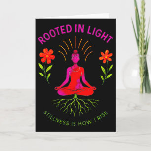 Cartão Design de Yoga Meditação Enraizado em Luz