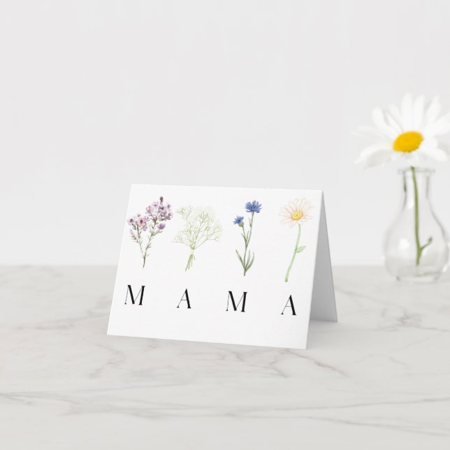 Cartão Design Delicado de Botânica para a Mamãe no Dia da (Planta pequena)