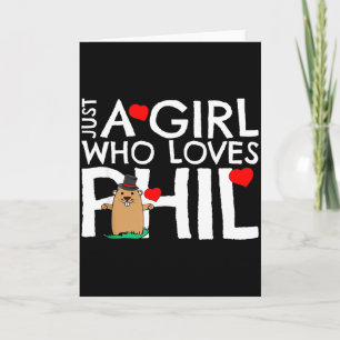 Cartão Design Dia da Marmota Fofo Punxsy Phils 2 de Fever