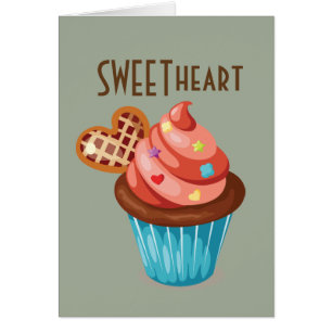 Cartão Design Dia de os namorados de Cupcake Swetheart