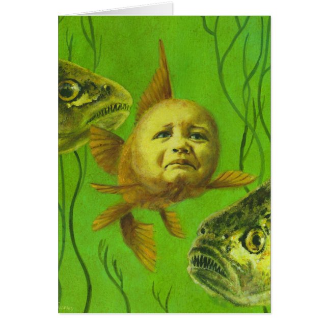 Cartão Design do bebê mutante Goldfish (Frente)