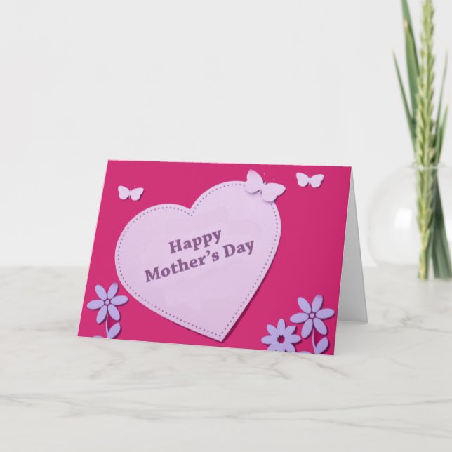 Cartão design do dia de as mães para a placa de saudação  (Frente)